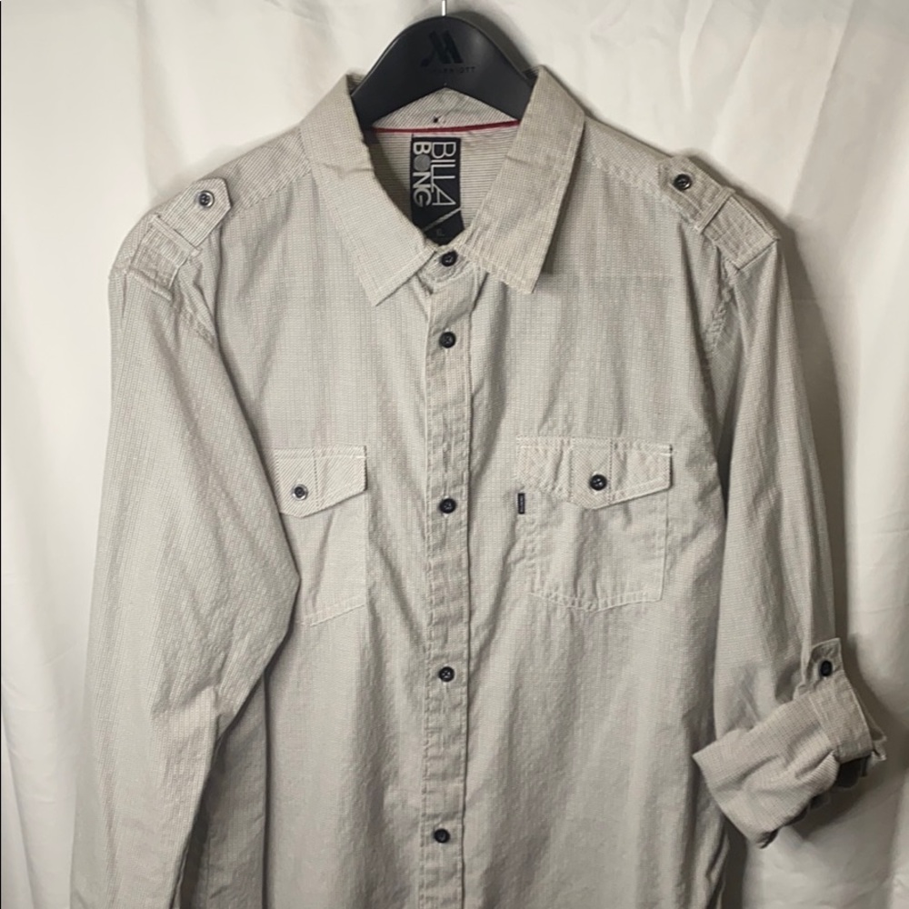 Men’s billabong button-down light gray shirt